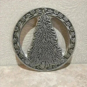 Wilton Armetale tree snowflake trivet Christmas presents gingerbread man bells